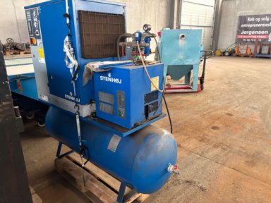 Stenhøj skruekompressor 10 hk / 7.5 kW, 500 liter, 8 bar