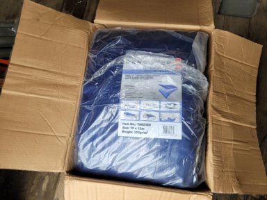 Presenning 10x12m, PE 250g/m², Blå  Dancover ny / oanvänd 
