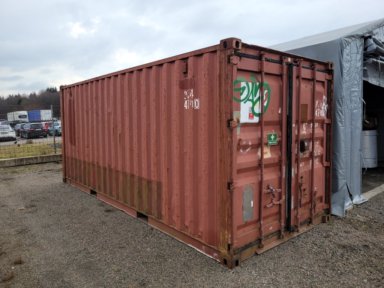 20 fots isolerad förrådscontainer med innehåll