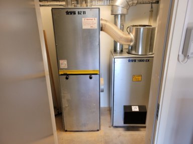 Spånutsug ÅSS Processventilation AB 1800EX + Ventilationsanläggning