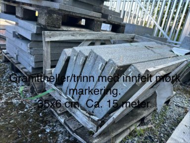 granittplater/trinn 35c6 cm Ca 15 meter 