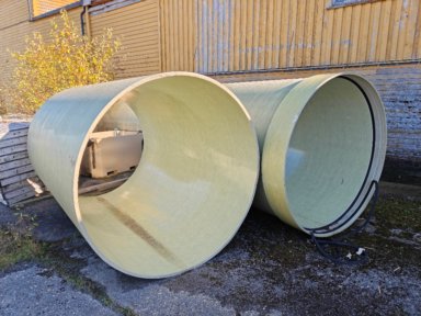 4 stk Glassfiber rør, Ø183cm
