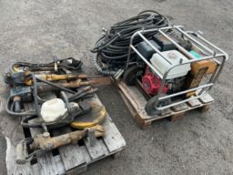 Lifton LP8 mobil hydraulikstation med diverse værktøj og udstyr.