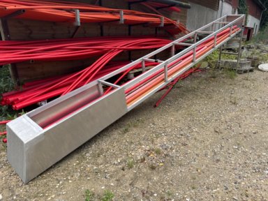 Alukasse til rør 6,2 meter