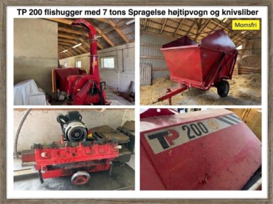 TP 200 PTO Flishugger med 7 tons Spragelse høj/lav tipvogn og knivsliber