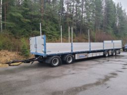 Släpvagn NTM  4 axligt flaksläp lämsläp , släp med lämmar -2021