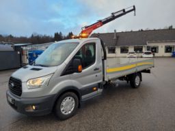 Lätt lastbil med flak och kran , Ford Transit 350  2.2 TDCi 