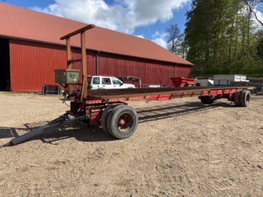 Halmvogn til 16 bigballer (10 meter langt lad) / flatbed bale trailer
