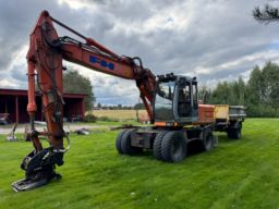 Hjulgrävare Hitachi EX 165 W tiltrotator tippvagn 7 redskap