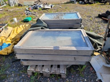 Fönster i teak 10 st 